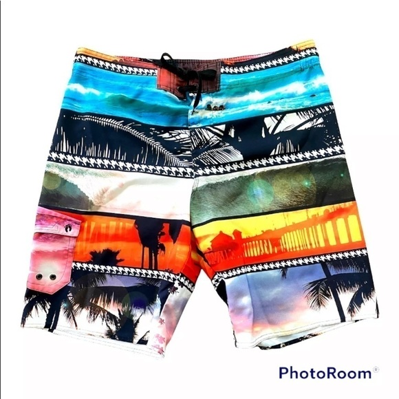 Mens Hang Ten Sz XXL 2XL Swim Trunks Boardshorts Mesh Lined Pockets Orange EUC - Picture 1 of 6